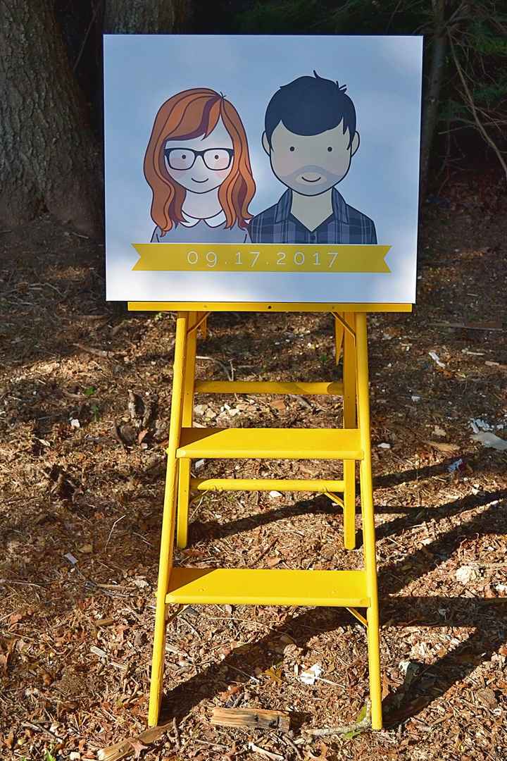Made a guestbook canvas easel from an old ladder!