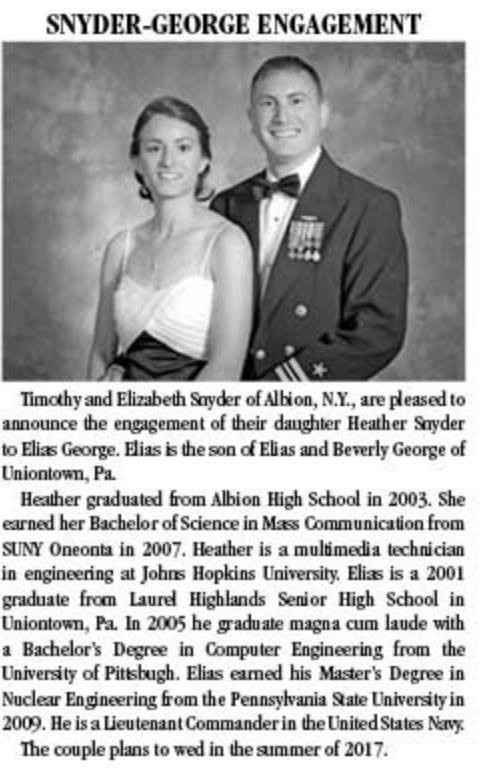 Are you posting your engagement in the paper ?