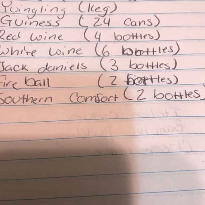 Alcohol for the wedding