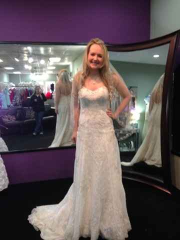 My dress is in!  First dress fitting pictures.  And...Eeeeeeek!