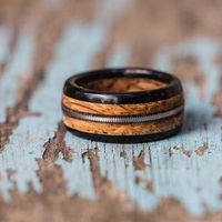 Hawkins Handicrafts whiskey barrel and guitar string ring