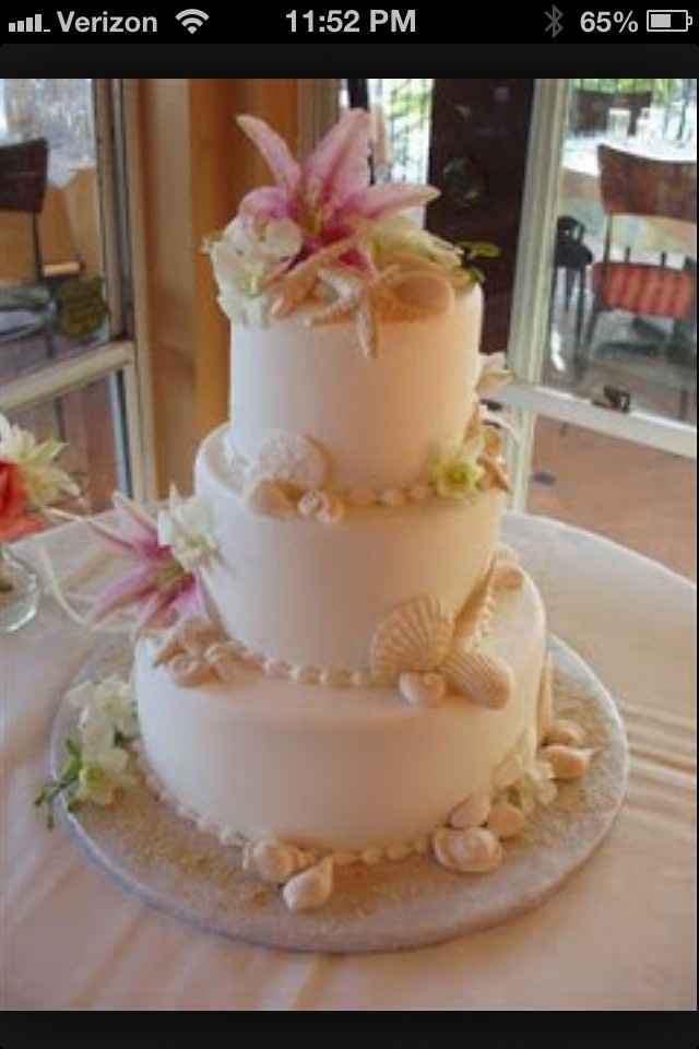 Cake toppers for sea shell/ beach themed wedding cake.