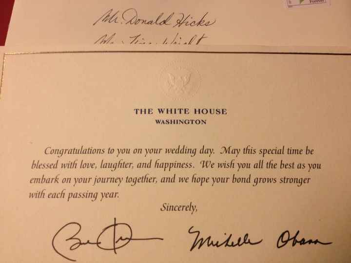 Received our congratulations from the White House!! (Pic)