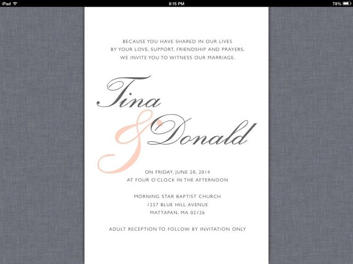 White wedding invites