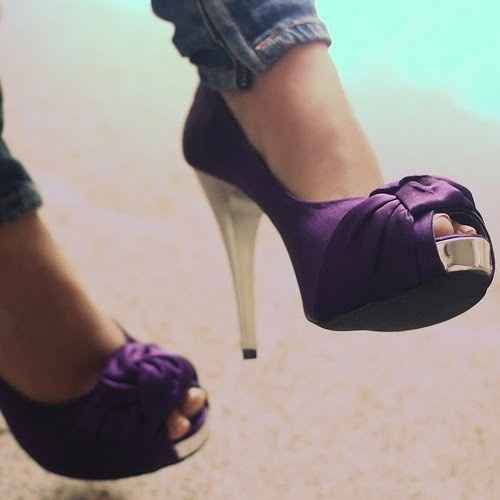 Purple and Gold Wedding shoes