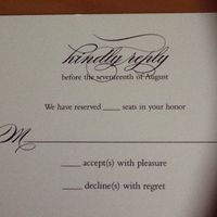 Wording for Response Cards?