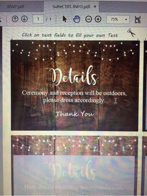 Invitation details insert