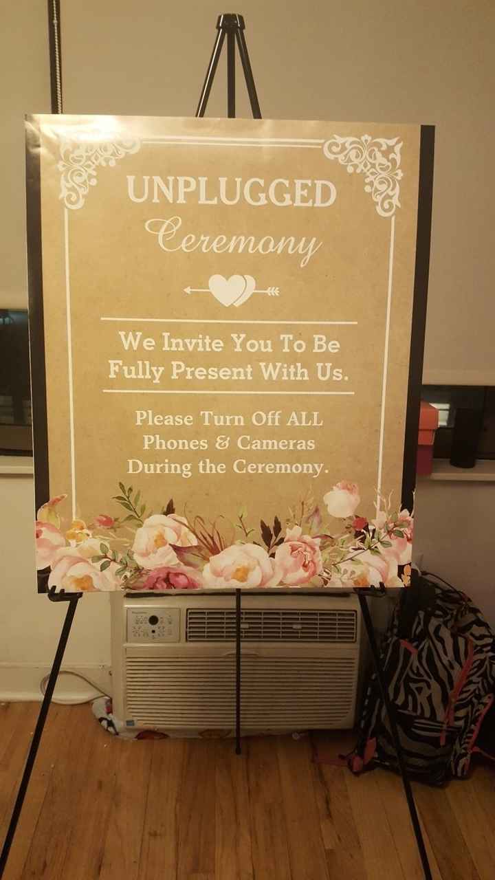 Unplugged Ceremony Sign