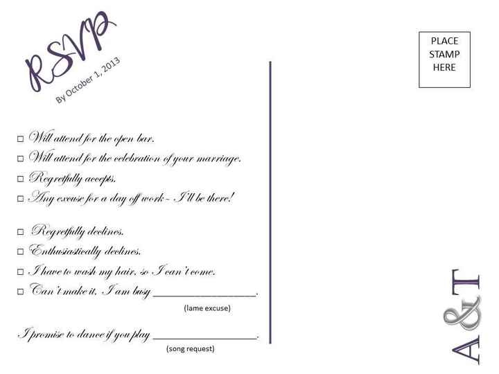 Mad Lib RSVP-- What do you think!?