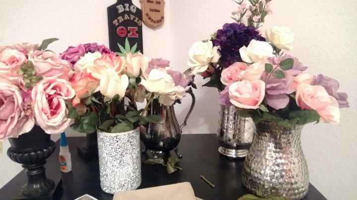 I started my "DIY" centerpieces...