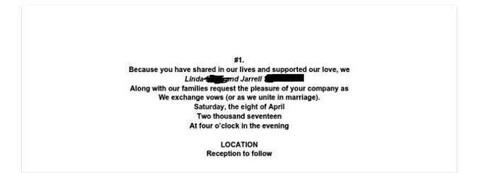 Can you share your invitation wording with me? I'm designing my own and not sure what the wording sh