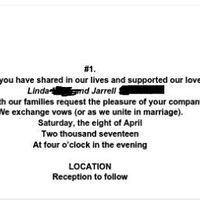 Can you share your invitation wording with me? I'm designing my own and not sure what the wording sh
