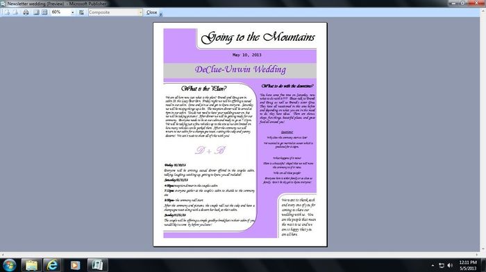 Newsletter proofing