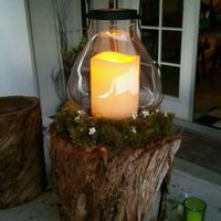 Metal lantern for aisle decor