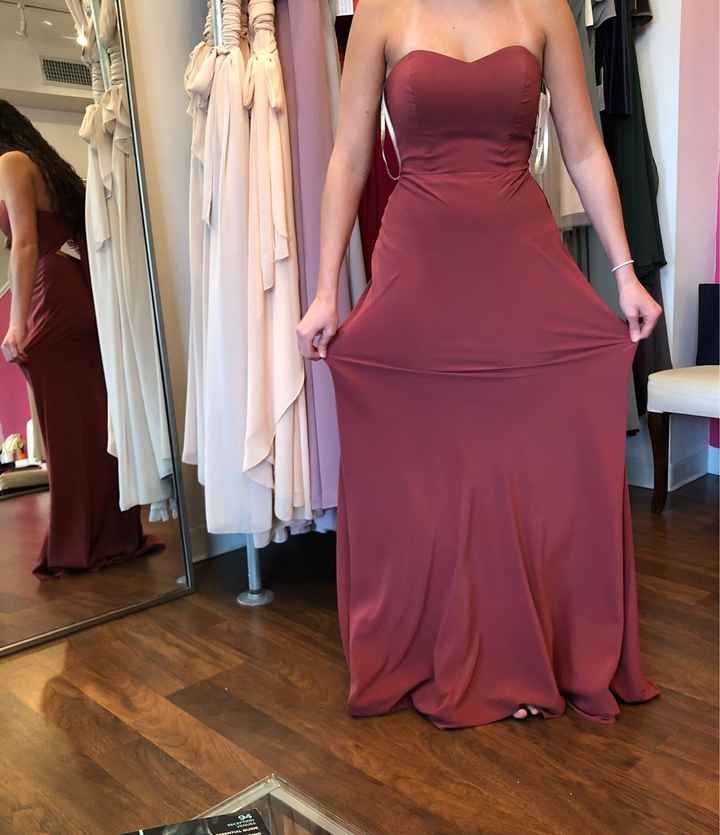 Help! Looking for bridesmaids dresses in the color cinnamon rose - 1