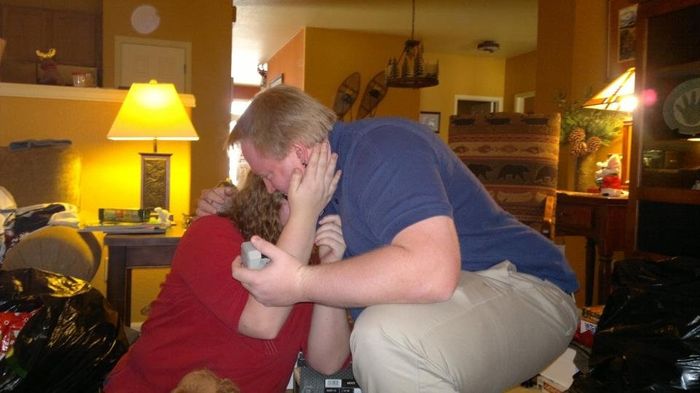Pictures of him "popping the question"