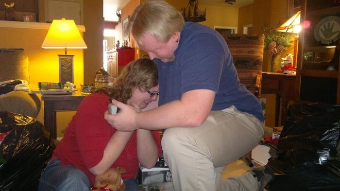 Pictures of him "popping the question"