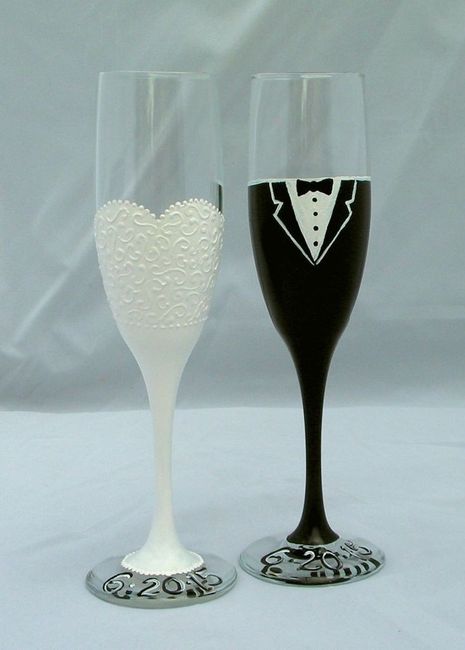 diy painted champagne glasses - 2