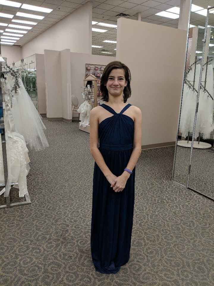 Does anyone have photos of David s Bridal Marine color for bridesmaids Switching from Azazie. Weddings Wedding Attire Wedding Forums WeddingWire
