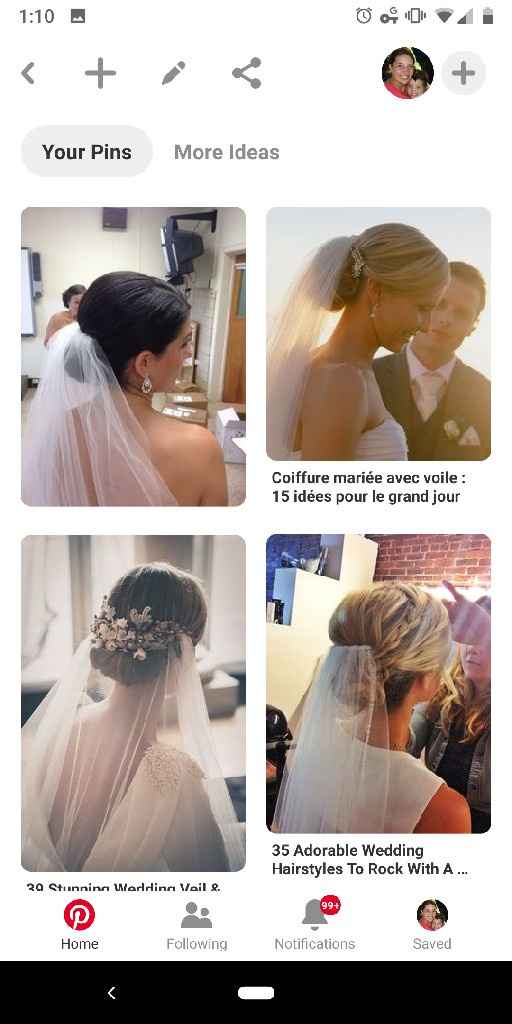 Veil over or under chignon? - 3