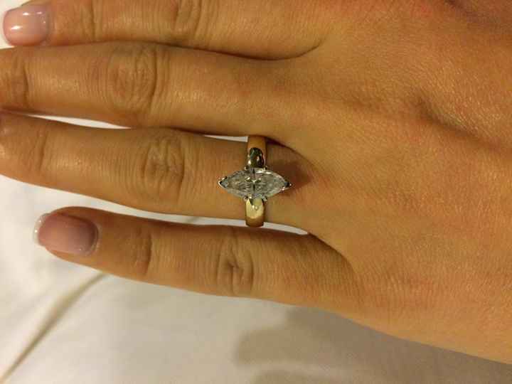 Wedding band with marquise solitaire