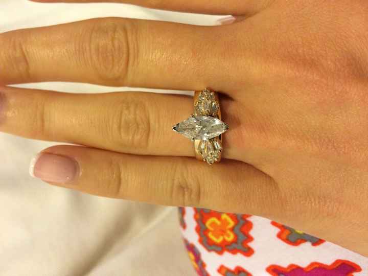 Wedding band with marquise solitaire