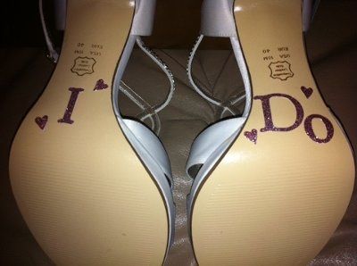 Crystal Shoe Stickers "I Do"