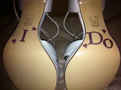 Crystal Shoe Stickers "I Do"