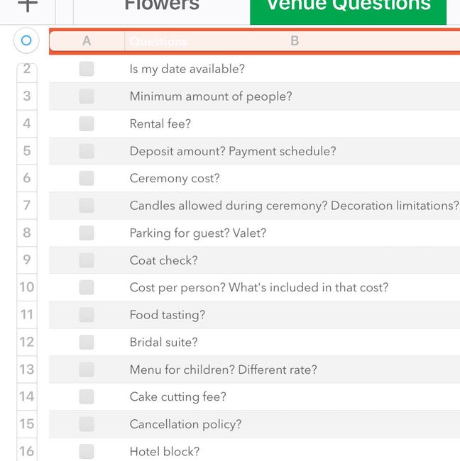 Venue must asks - 1
