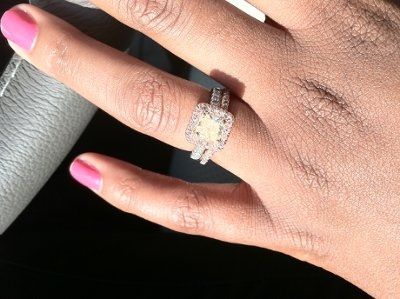 What makes a girl smile again? Dress and Rings:)
