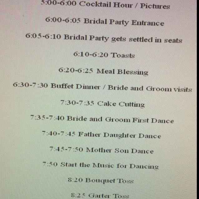 Order of events