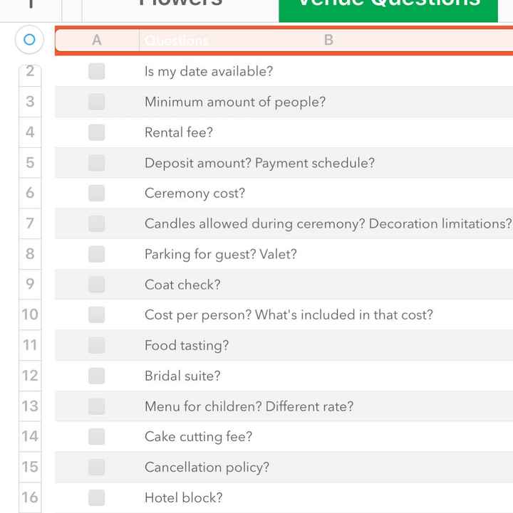 Venue questions! - 1