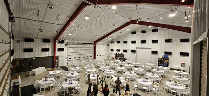 Need help! Metal shed building reception decor - 2