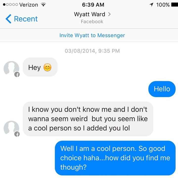 KWR- I got a strange FB message...