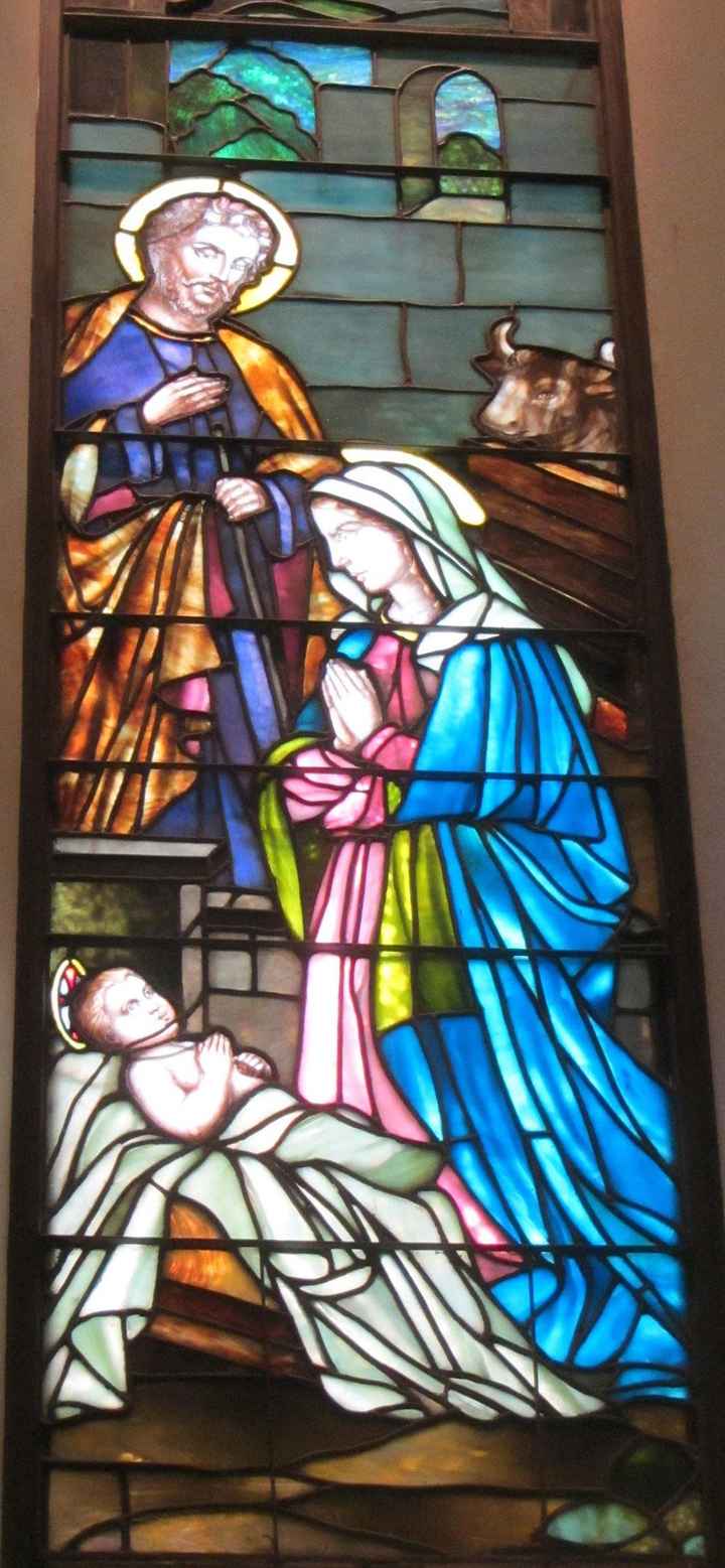 Nativity Stained Glass near Altar