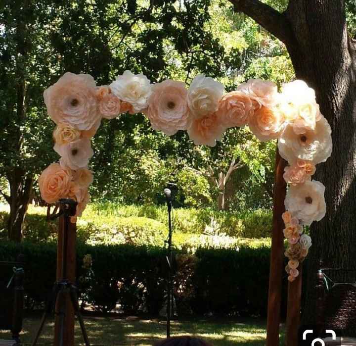 Giant paper flower ceremony backdrop! How to hang it? suggestions please! - 1