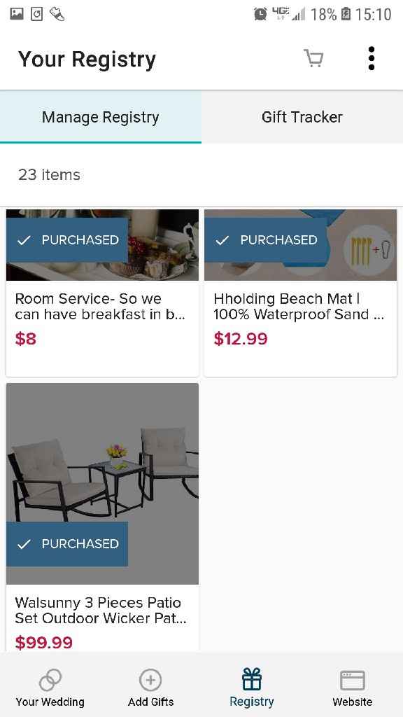 $ instead of registry/gifts - 6