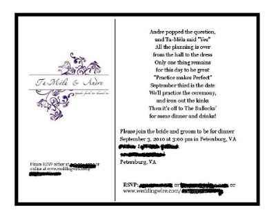 Rehearsal Dinner Invites - What do you think?