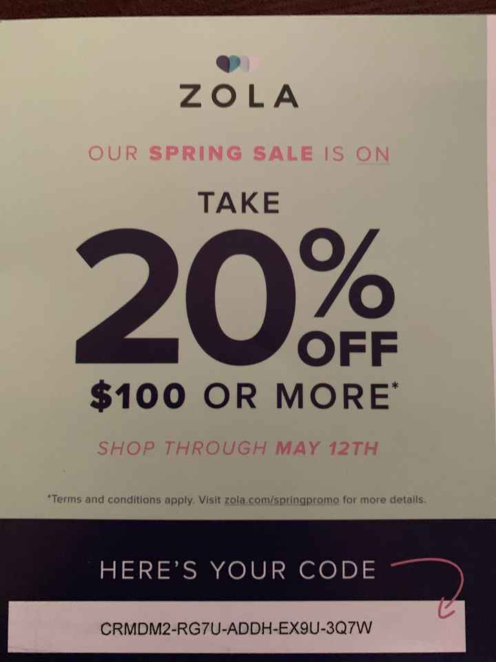 20% off Zola - 1