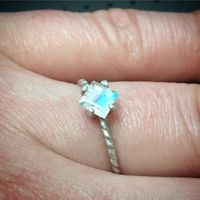 Square cut Moonstone in Sterling Silver