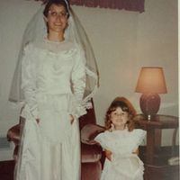 I tried on my mom's wedding dress! (Pics)