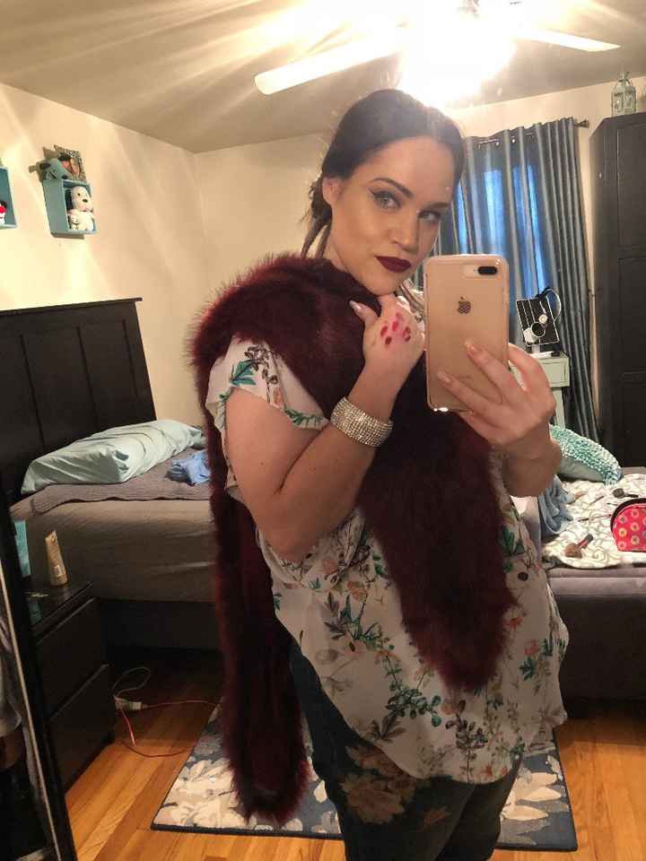 Second makeup trial, new liquid lipstick, and my awesome maroon faux-fur