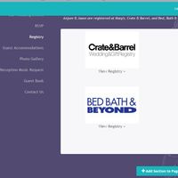 Registry on Wedding Website