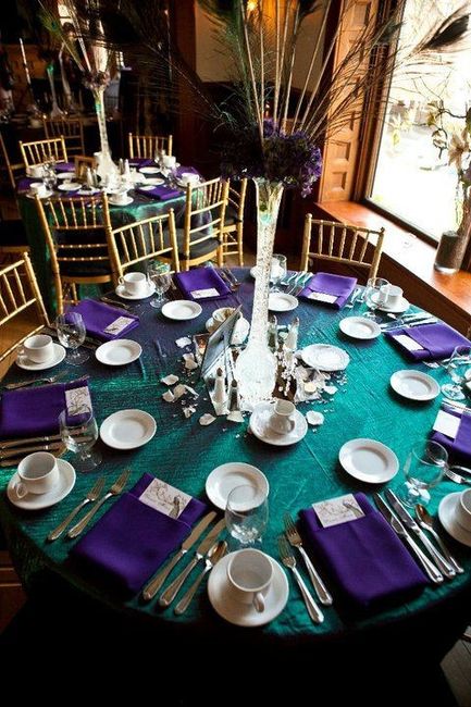 Purple and teal