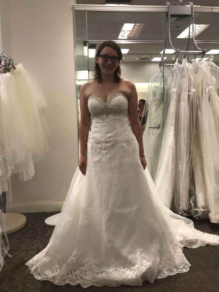 Can i see what your wedding dress looks on you as a size 8-10? - 1