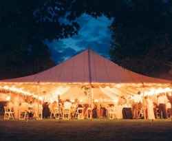 Outdoor wedding tent back-up