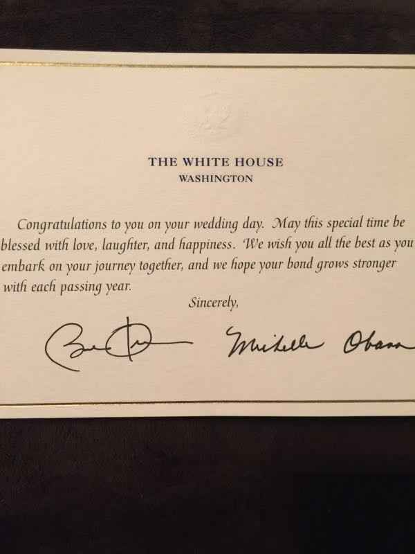 My congrats from the President!