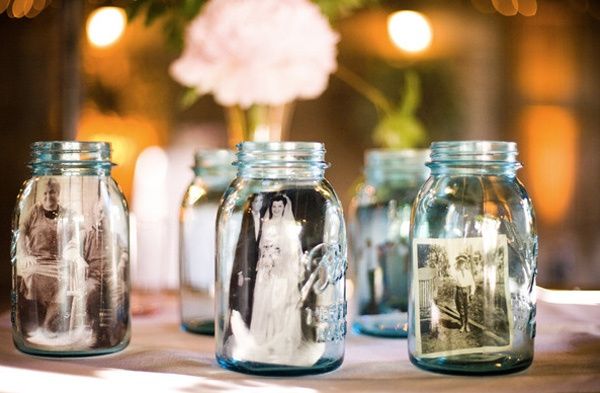 Displaying family members wedding photos at wedding 1