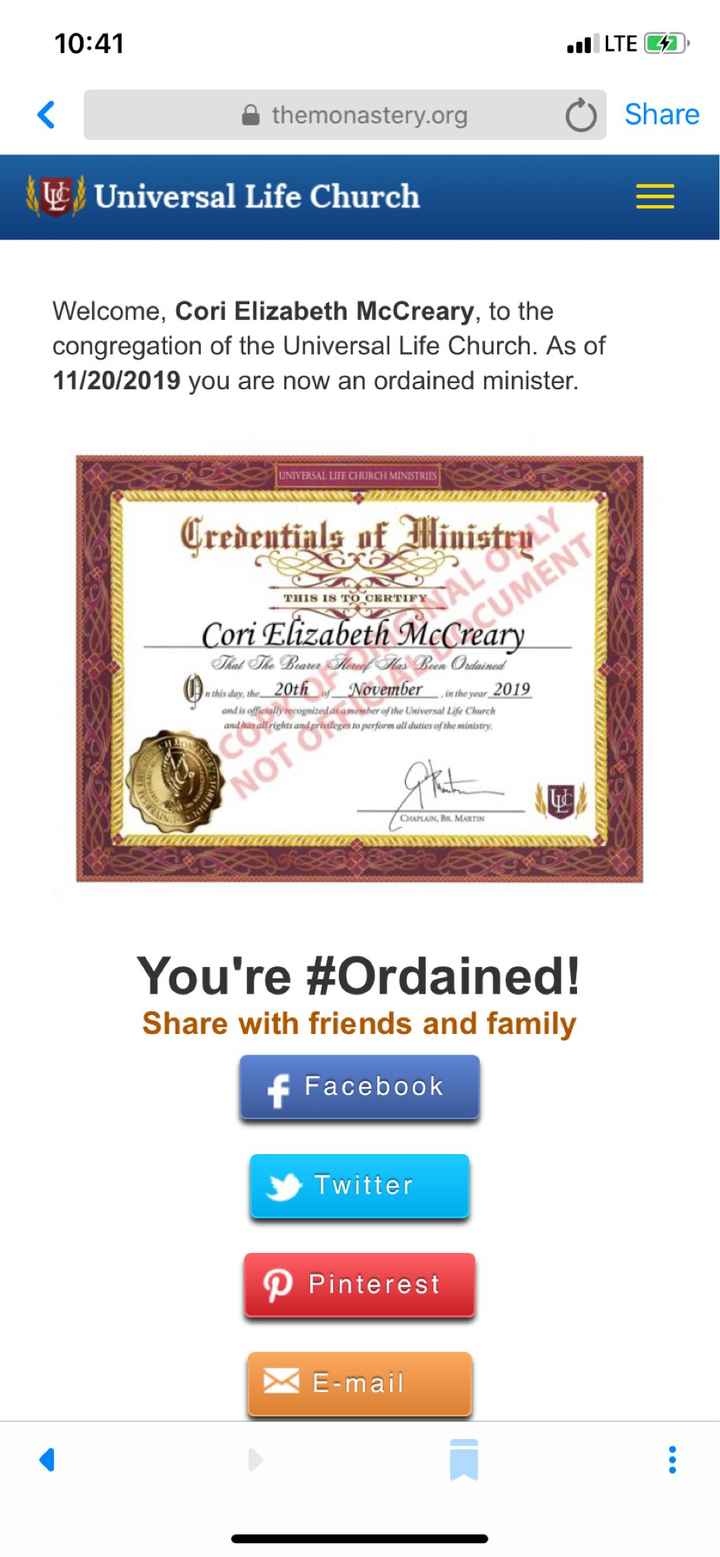 i am now ordained. - 1