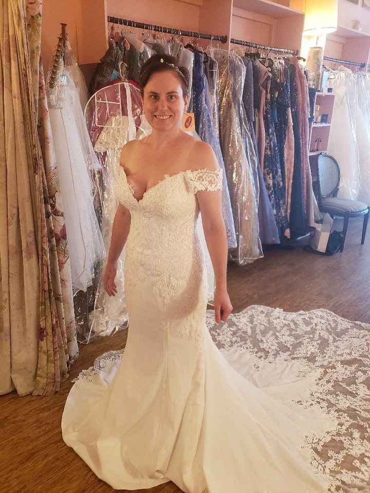 Can i see what your wedding dress looks on you as a size 8-10? - 1